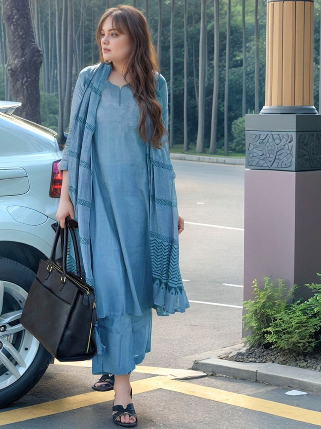 Women's Rayon Blend Straight Solid Kurta with Pant & Dupatta | Ethnic Wear for Women | Indian Casual Office Daily Summer Outfit