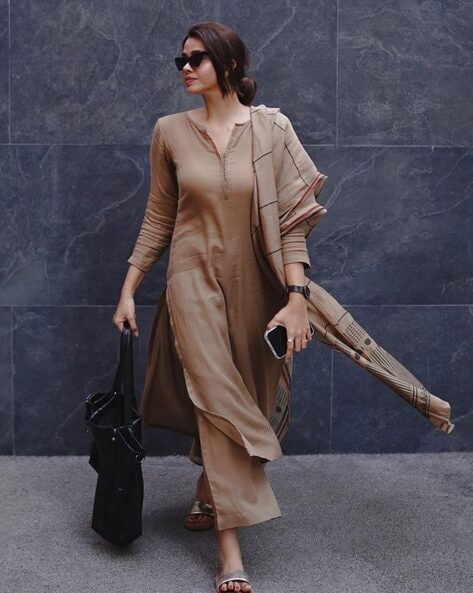Women's Rayon Blend Straight Solid Kurta with Pant & Dupatta | Ethnic Wear for Women | Indian Casual Office Daily Summer Outfit