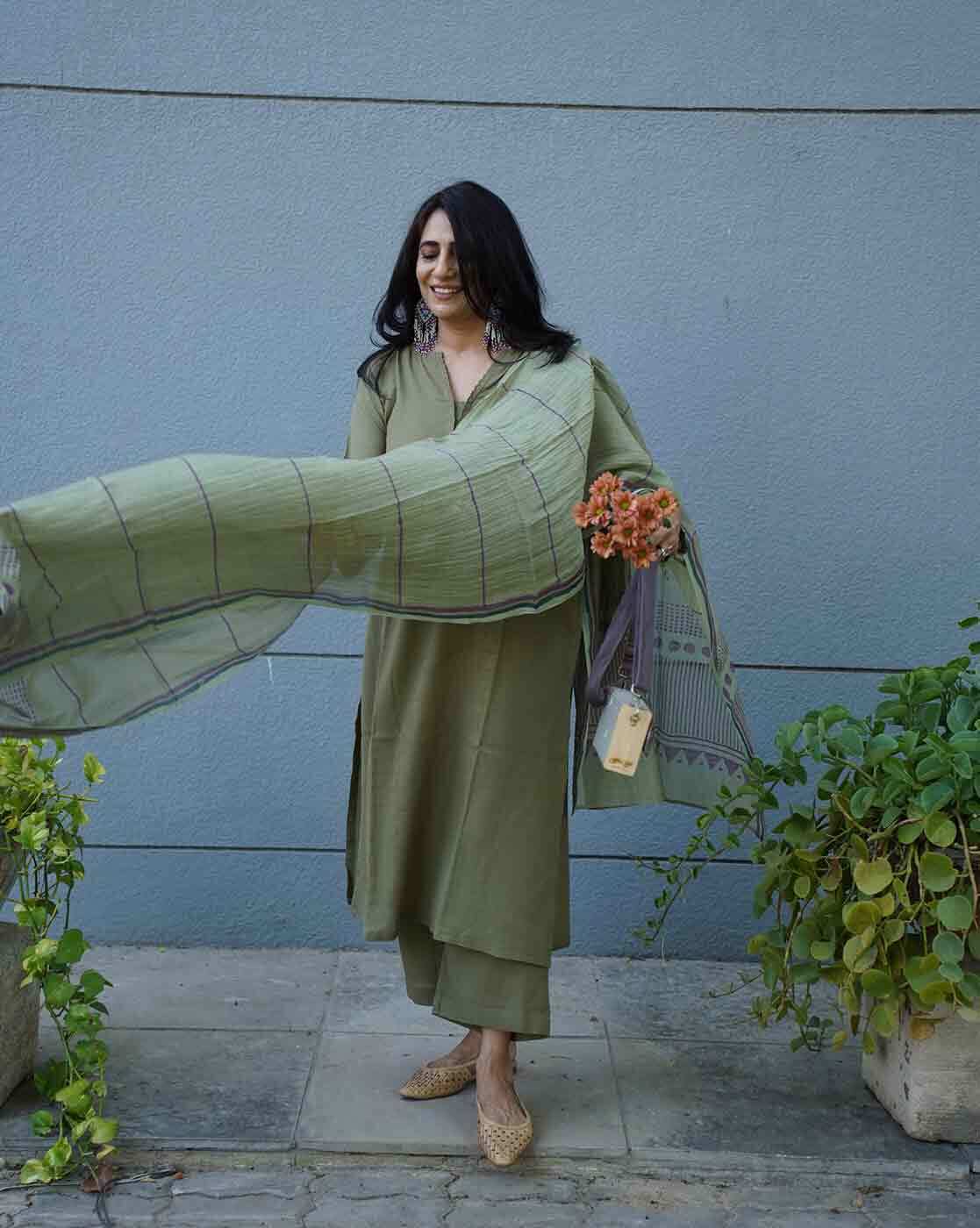 Women's Rayon Blend Straight Solid Kurta with Pant & Dupatta | Ethnic Wear for Women | Indian Casual Office Daily Summer Outfit