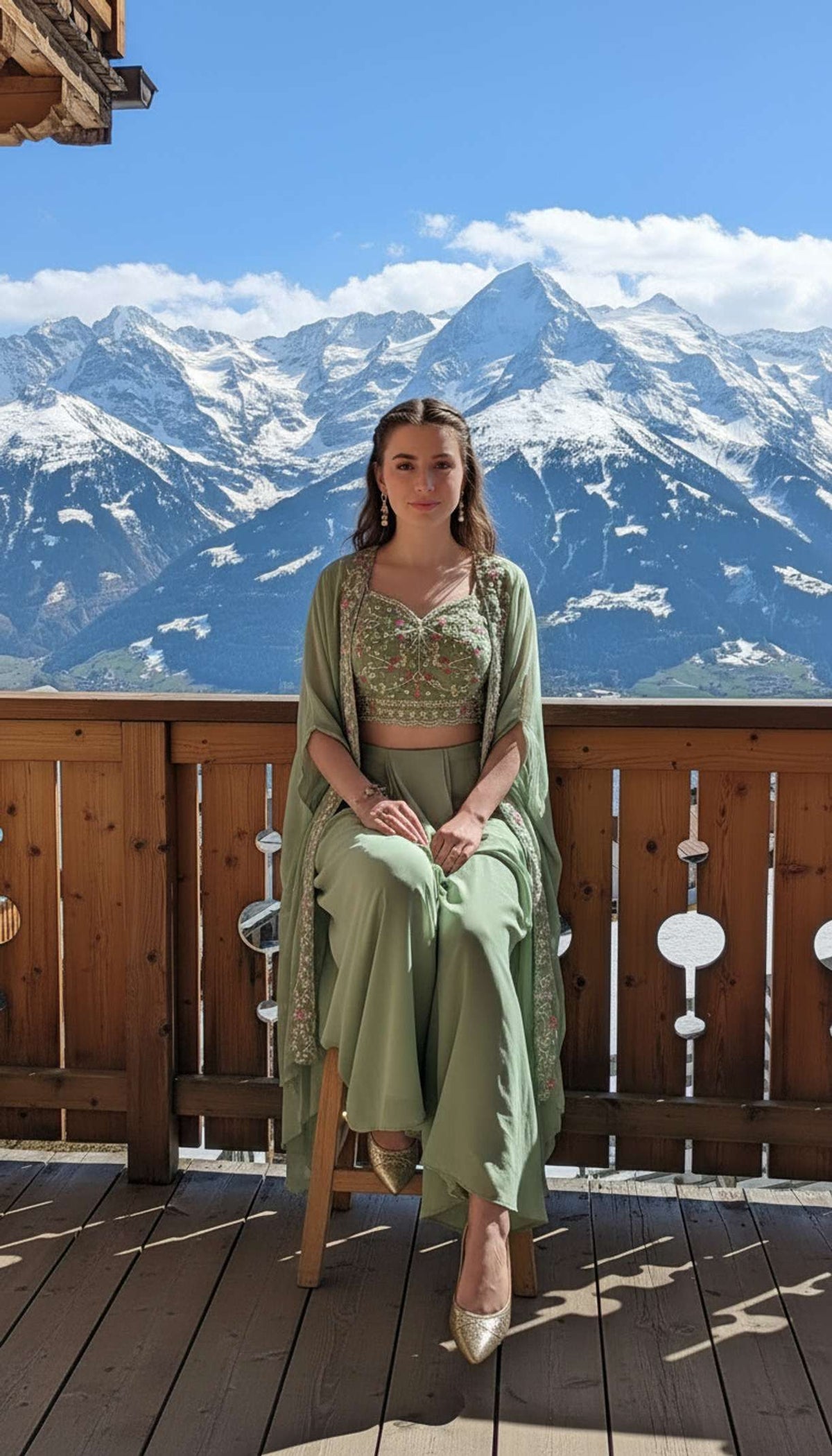 Indo-Western Draped Set For Womens And Girls Ready To Weear Hevay Silk Fabric
