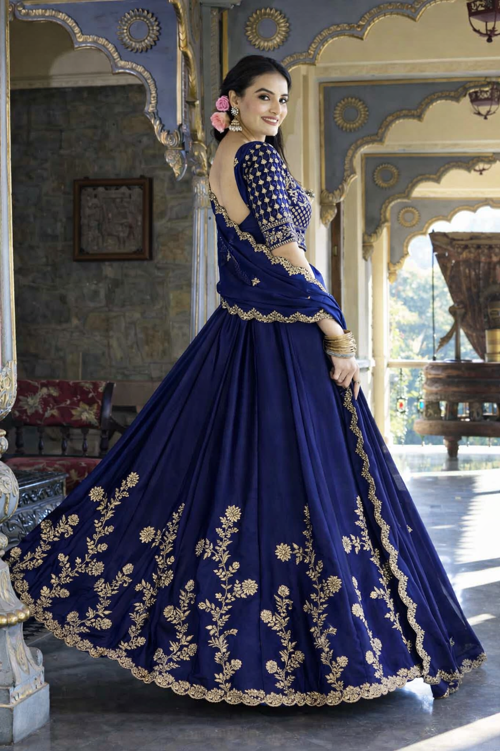 Women’s Embroidered Designer Lehenga Choli with Dupatta | Festive & Wedding Wear And Semi-Stitched Lehenga Choli