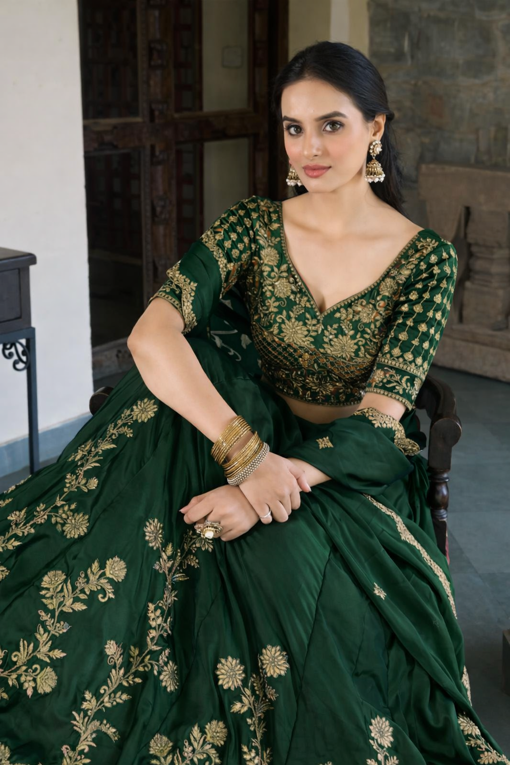 Women’s Embroidered Designer Lehenga Choli with Dupatta | Festive & Wedding Wear And Semi-Stitched Lehenga Choli