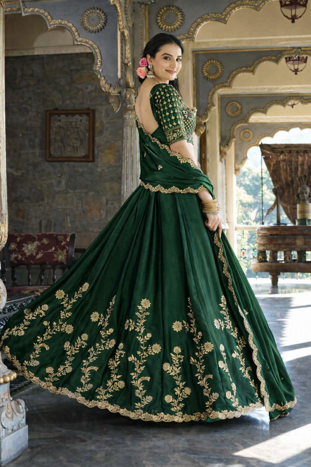Women’s Embroidered Designer Lehenga Choli with Dupatta | Festive & Wedding Wear And Semi-Stitched Lehenga Choli