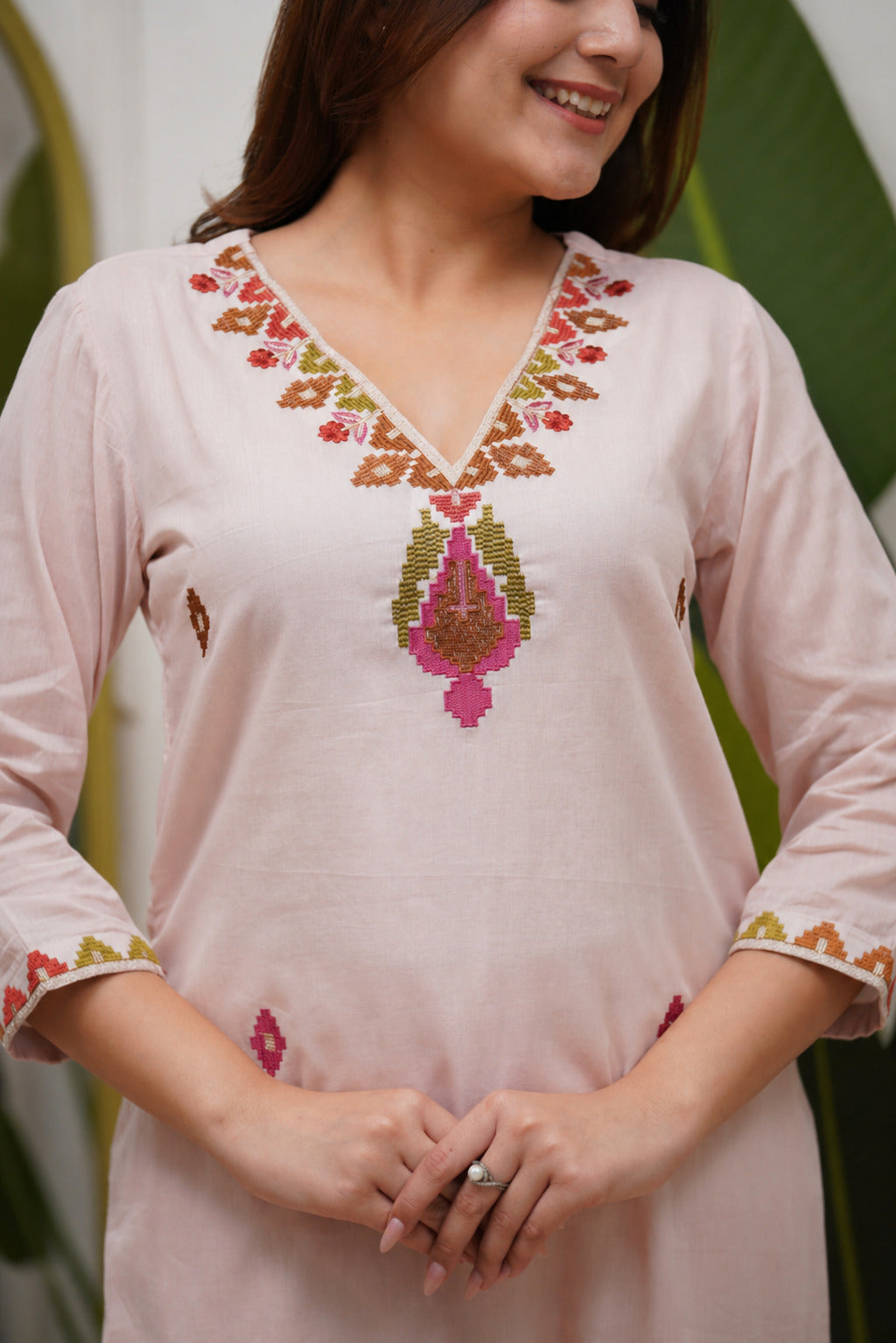 piludi Women’s Light Pink Kurta Set with Dupatta