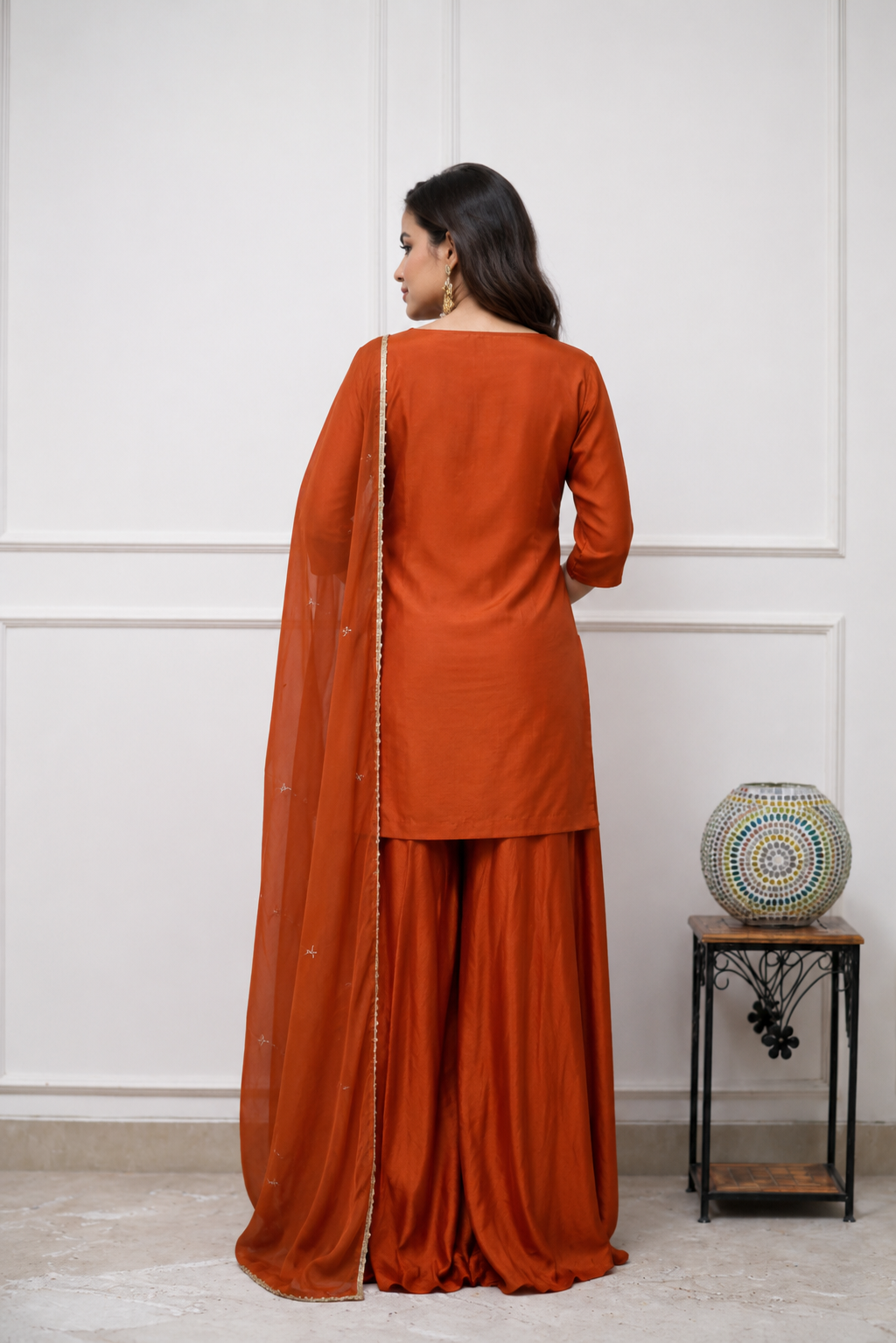 Women’s Kurta Set with Dupatta, Embroidered Yoke Design and Straight Fit Bottom Wear