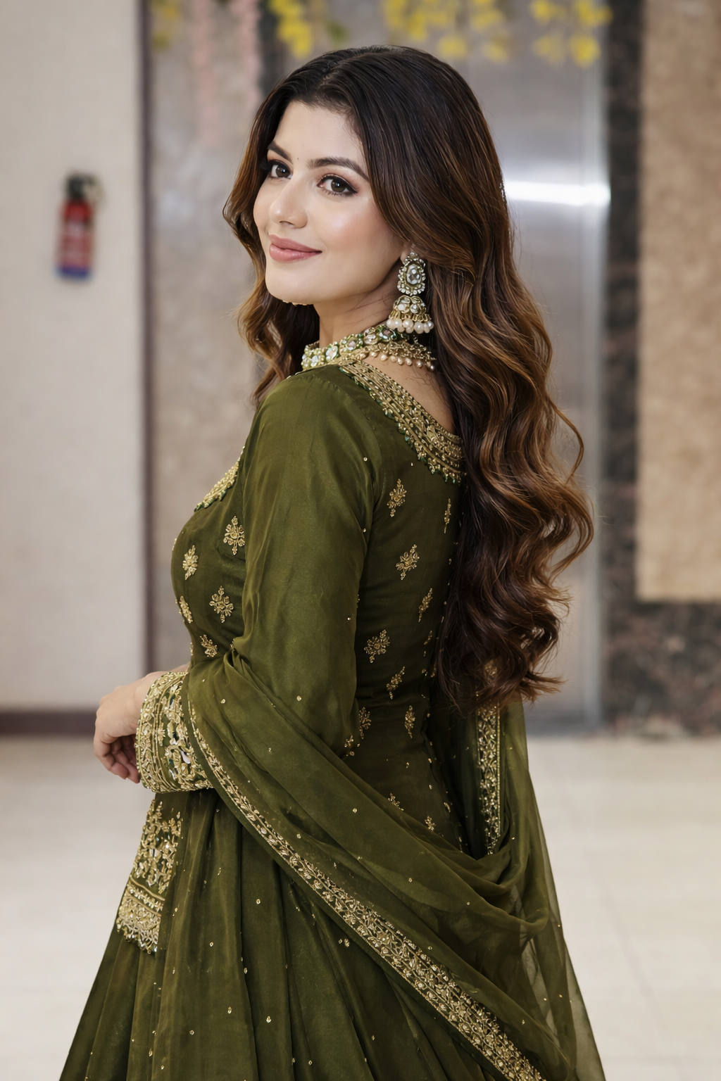 Women’s Chanderi Silk Embroidered Kurta Set with Lehenga Style Bottom & Dupatta | Bollywood Style Embroidery lehenga Choli Set For Woman