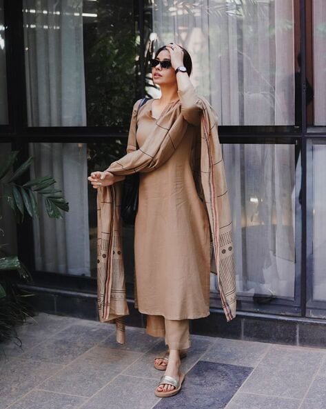 Women's Rayon Blend Straight Solid Kurta with Pant & Dupatta | Ethnic Wear for Women | Indian Casual Office Daily Summer Outfit