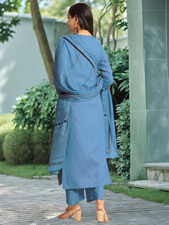Women's Rayon Blend Straight Solid Kurta with Pant & Dupatta | Ethnic Wear for Women | Indian Casual Office Daily Summer Outfit