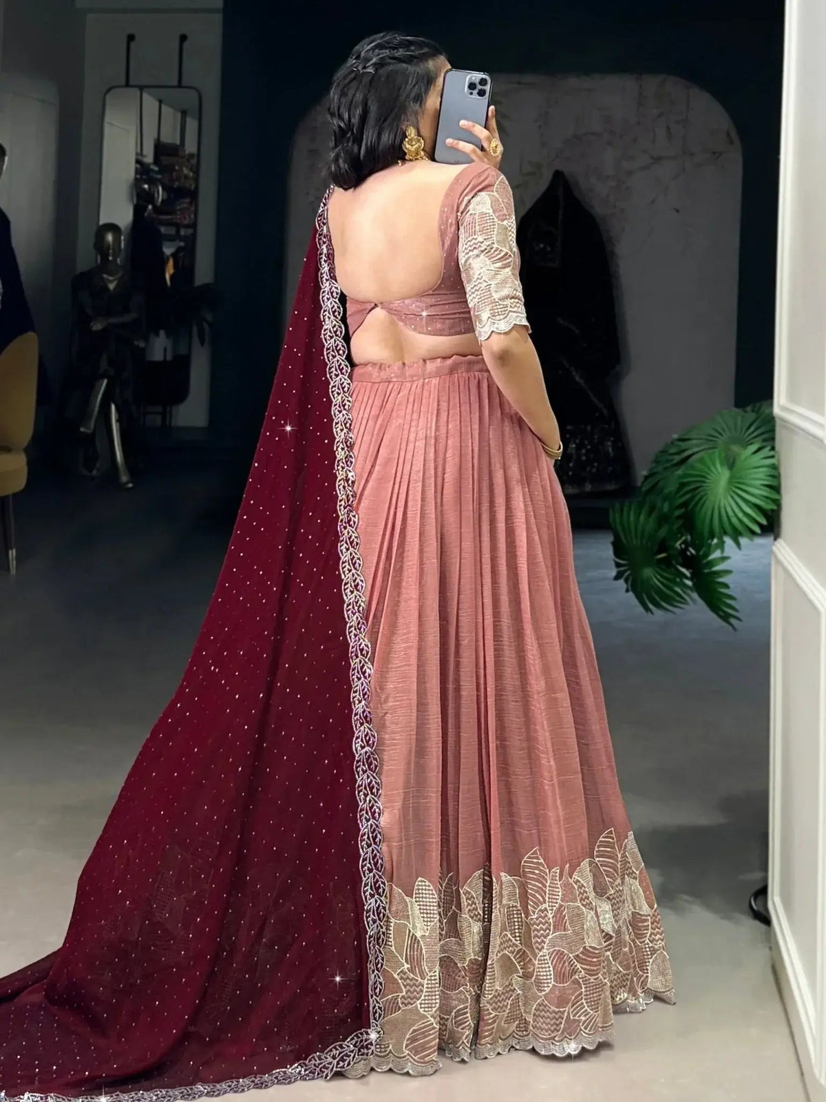 Women’s Embroidered Semi-Stitched Lehenga Choli with Dupatta | Designer Festive & Wedding Wear