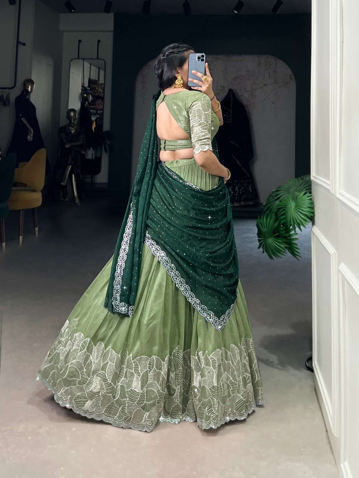 Women’s Embroidered Semi-Stitched Lehenga Choli with Dupatta | Designer Festive & Wedding Wear