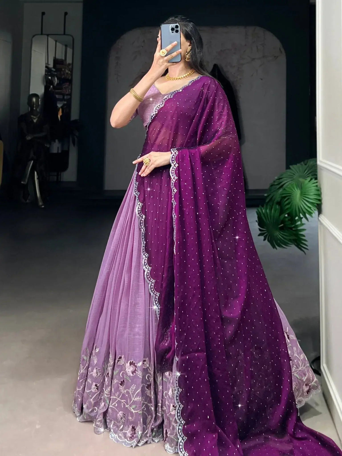 Women’s Embroidered Semi-Stitched Lehenga Choli with Dupatta | Designer Festive & Wedding Wear