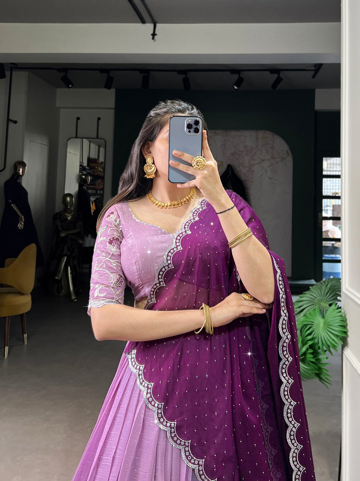 Women’s Embroidered Semi-Stitched Lehenga Choli with Dupatta | Designer Festive & Wedding Wear