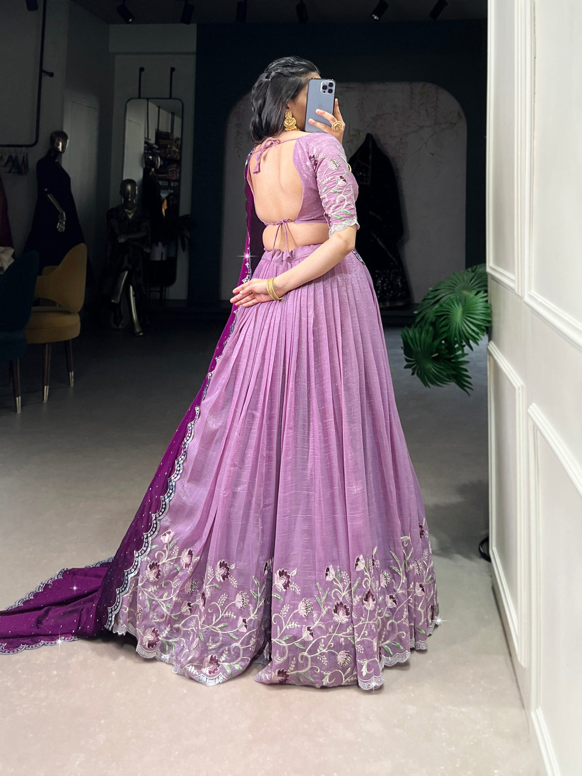 Women’s Embroidered Semi-Stitched Lehenga Choli with Dupatta | Designer Festive & Wedding Wear