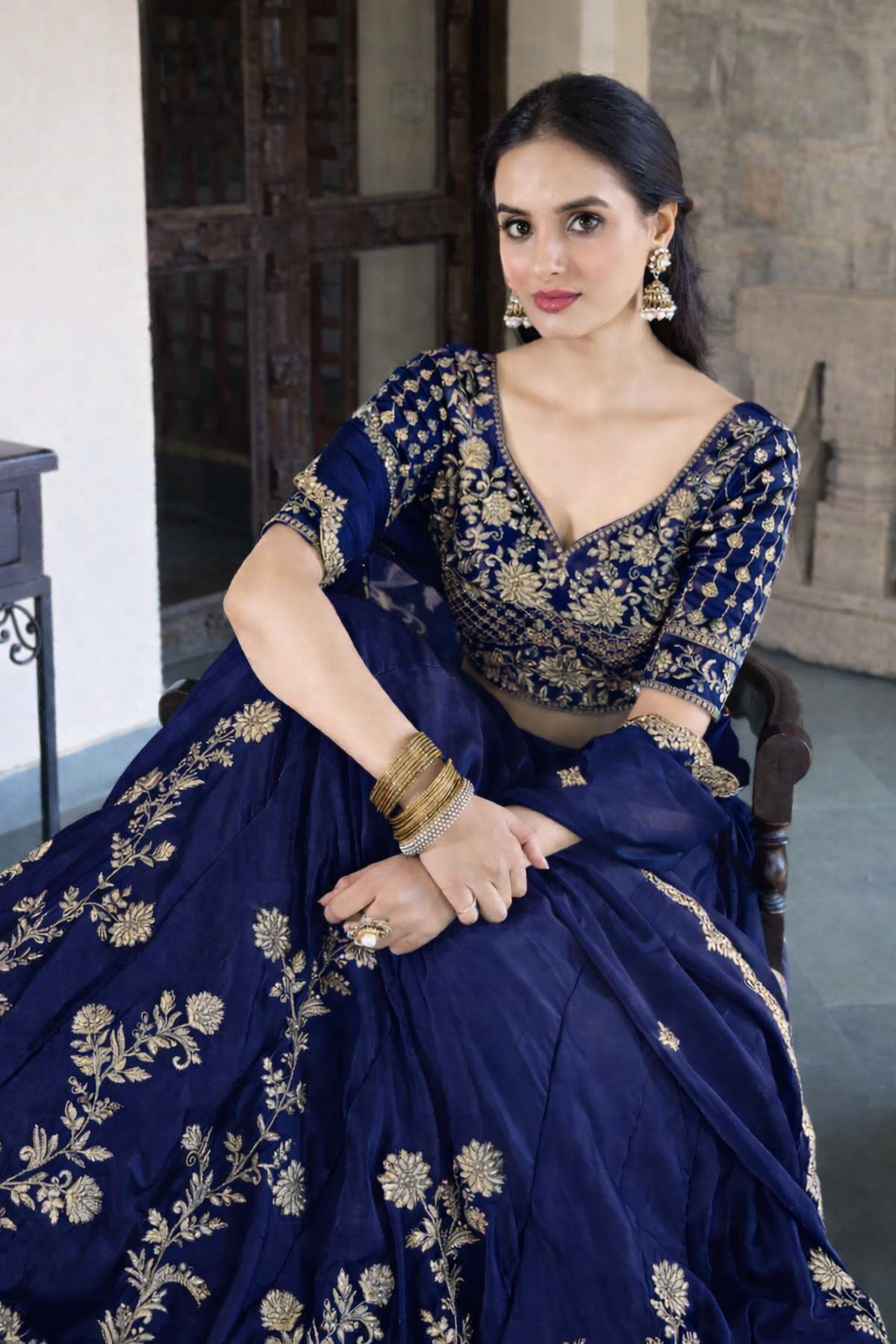 Women’s Embroidered Designer Lehenga Choli with Dupatta | Festive & Wedding Wear And Semi-Stitched Lehenga Choli