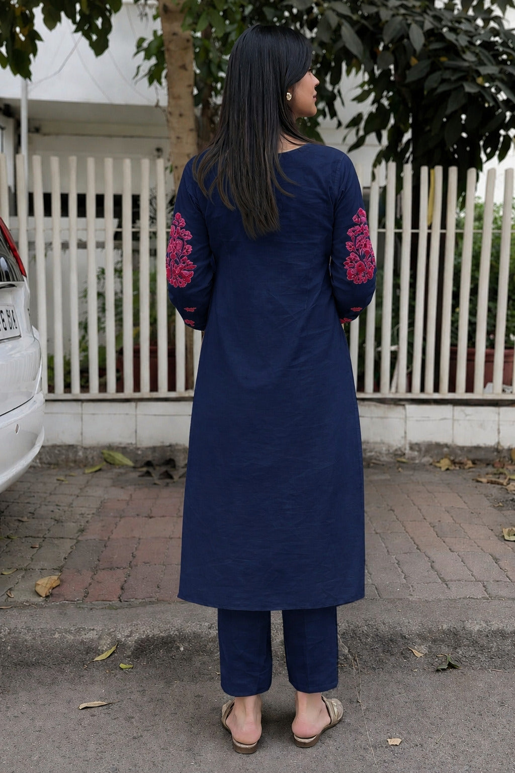 Women's Cotton Slub Embroidered Kurta Pant Dupatta Set | Ethnic Suit Set for Women | Kurta with Embroidered Dupatta